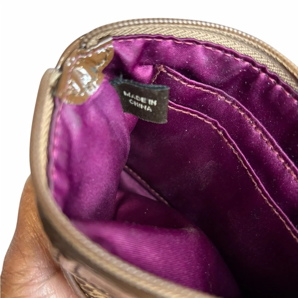 Coach Brown Snake Print Wristlet